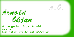 arnold okjan business card